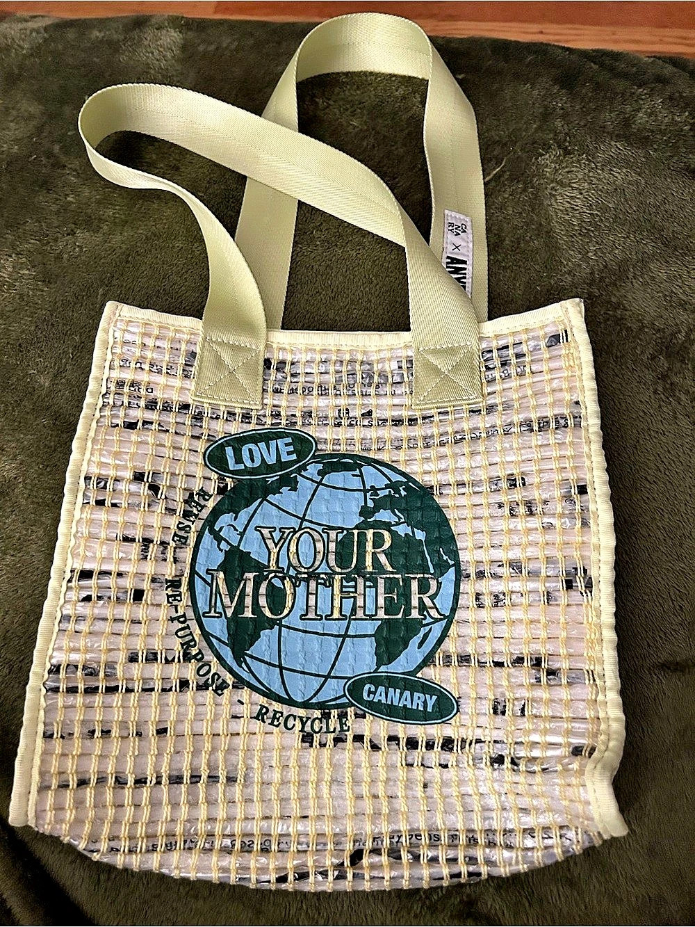 Canary × ANYBAG "Love Your Mother" Limited Edition Upcycled Tote - MINT